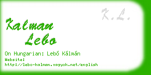 kalman lebo business card