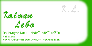 kalman lebo business card